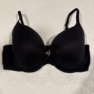 VICTORIA'S SECRET BODY BY VICTORIA Perfect Shape Smooth & Lace Bra Blk Sz36DD